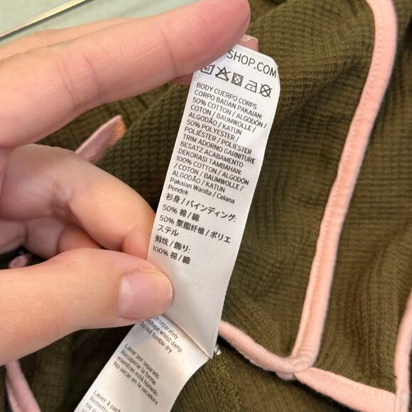 Topshop Short Womens 2 Green Run Booty Pull On Drawstring Athletic Gym Lounge - Picture 6 of 6